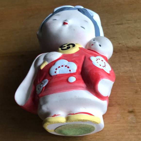Figurine 4.5” Mother & Baby Japanese Hakata Doll - Picture 2 of 7